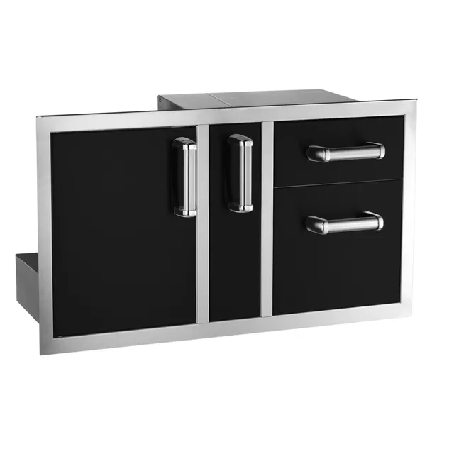 firemagic-echelon-black-door-drawer-combo-mit-platter-storage-stauraum image 1