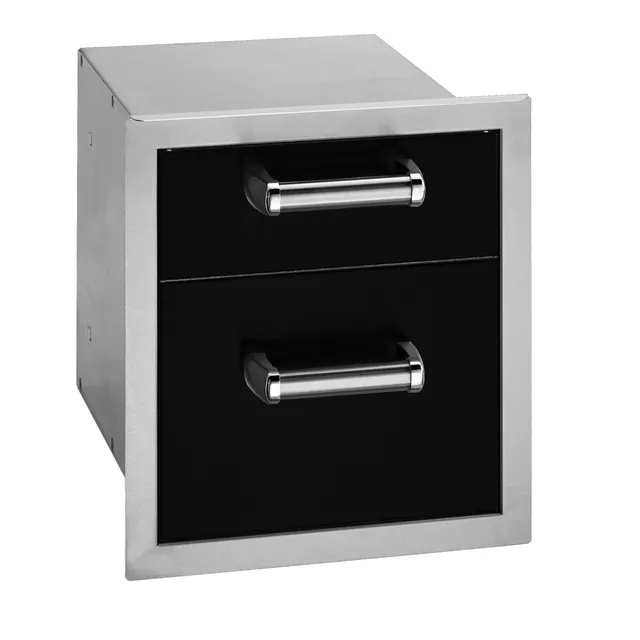 firemagic-echelon-black-double-drawer-aufbewahrung image 1