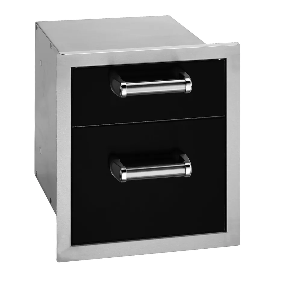 firemagic-echelon-black-double-drawer-aufbewahrung image 1