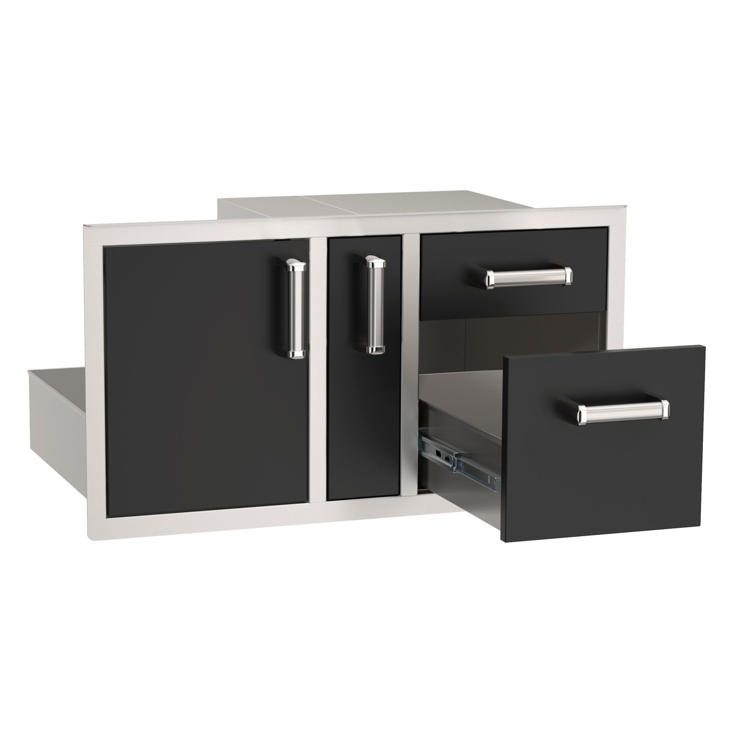 firemagic-echelon-black-door-drawer-combo-mit-platter-storage-stauraum image 2