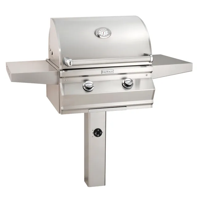 firemagic-choice-c430s-in-ground-post-mount-grill-standgrill image 1