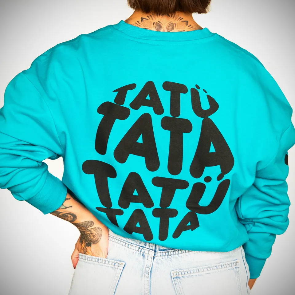 seiler-und-speer-girly-sweatshirt-tat-tata-petrol-oversize-baumwoll-sweatshirt image 1