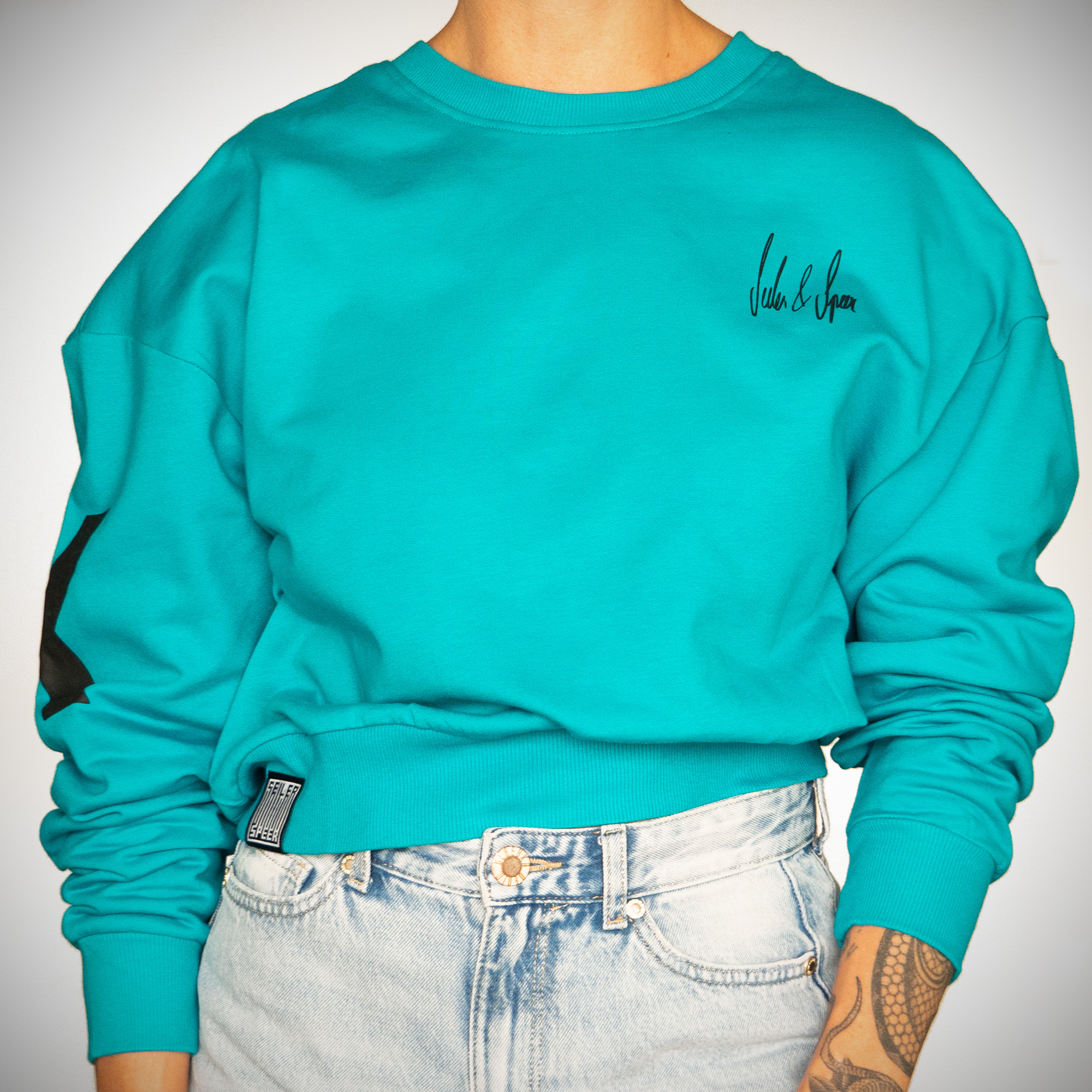 seiler-und-speer-girly-sweatshirt-tat-tata-petrol-oversize-baumwoll-sweatshirt image 2